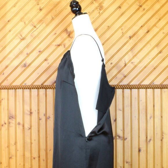 NWT Maison Cinqcent Maxi Slip Dress Black Satin Medium 500 House NYE Formal D173 - Picture 8 of 12